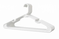 Heavy-Duty Non-Slip Plastic Clothes Hangers with Double Hooks White 20