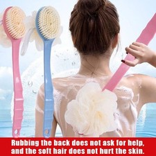 Long Handle Bath Body Brush Soft Back Shower Exfoliating Skin Scrubber Massager
