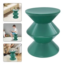Green Side Table, PET Sofa Side Table, Modern Round End Table for Indoor Use