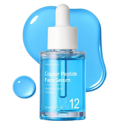 Copper Peptide Face Serum, Anti-Aging with Copper Tripeptide, Ghk-Cu, 12 Multi-P