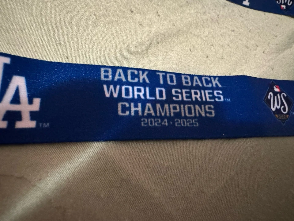 Los Angeles Dodgers 2025 World Series Back 2 Back Champions Lanyard 20” - Image 4 of 4