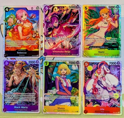One Piece TCG Heroines SR 6-Card Lot   Rebecca Reiju Nami Black Maria Stussy