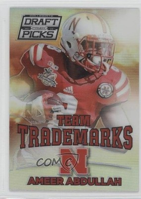 2015 Prizm Collegiate Draft Picks Team Trademarks Ameer Abdullah Rookie RC 3c9
