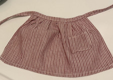 American Girl Doll Kirsten's Meet Outfit Red Striped Apron Only AG Tag