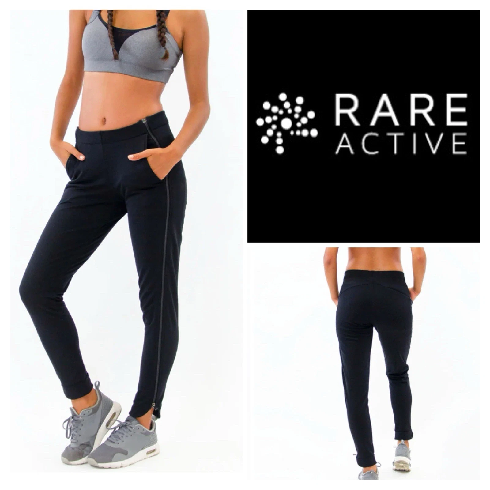 $148 RARE ACTIVE ATHLETIC OUTERWEAR BLACK JOGGER SIZE SMALL