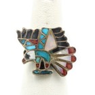Southwest Sterling Turquoise Unakite MOP Inlay 5.75-9 Rings Lot of 5 #S5650-2 — photo 5