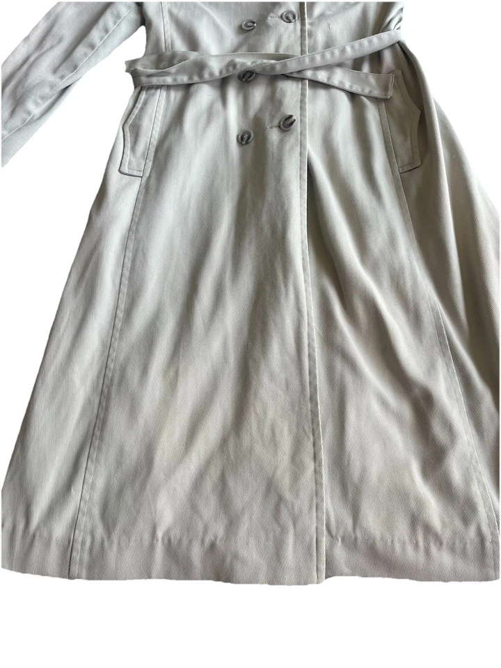 Gabardina vintage Samuel Martin LTD línea bandera crema para mujer 16 cinturón hecha en EE. UU. Foto 2 de 4