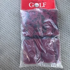 Vintage Knit Pom Pom Golf Club Head Covers Set of 4 Burgundy NWT