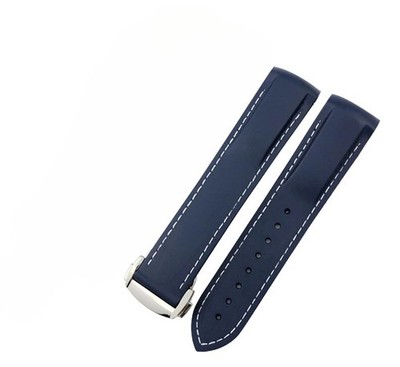 19-22mm Curved End Rubber Diver Strap Band For Omega Seamaster Planet with Clasp