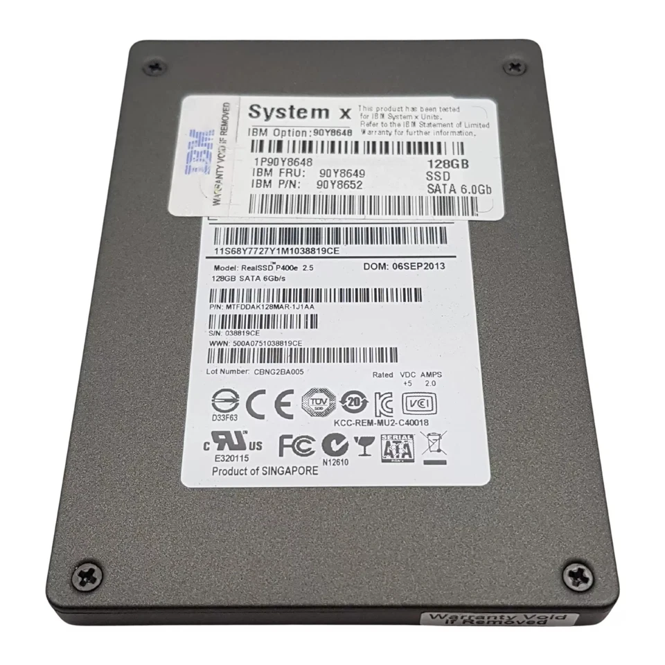IBM (68Y7727) 128GB Read Intensive (SFF 2.5in) SATA-III 6G SSD (90Y8649) - Image 3 of 3