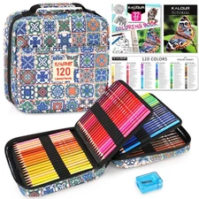 126 PCS Colored Pencils Set, with Coloring Books, Tutorial, Color Chart, 120 ...