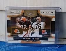 2009 Donruss Classics Classic Combos Gold /100 Jim Brown Lou Groza #3 HOF