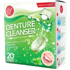 Anti-Bacterial Denture Cleanser Mint Flavored, 20 Tablets