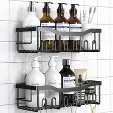 Shower Caddy 2 Pack Adhesive Organizer for Bathroom Storage&Home Decor&Kitchen