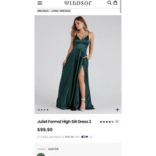 Juliet Formal High Slit Dress 2 ,Green Dress