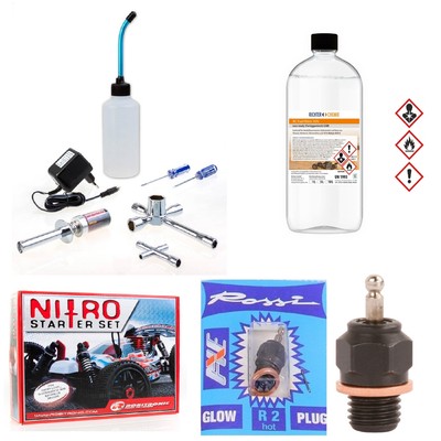 Carson - Robitronic Spezial Starter Verbrenner Set Bio Kraftstoff + Glühkerze