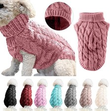 Winter Knitted Puppy Dog Jumper Sweater Pet Clothes For Small Dogs Cat Coat S-XL