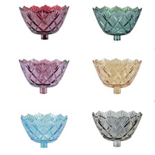 Kerzenglas Glasaufsatz Fiori farbig 9x13cm Teelichtaufsatz f. Kerzenleuchter NEU