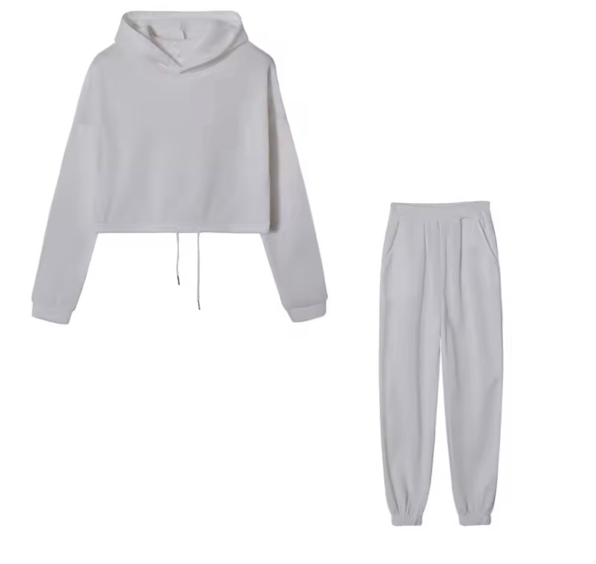 Moda Tendencia Mujer Ropa, Manga Larga Deportes Informal Traje Cintura Conjunto de Dos Piezas