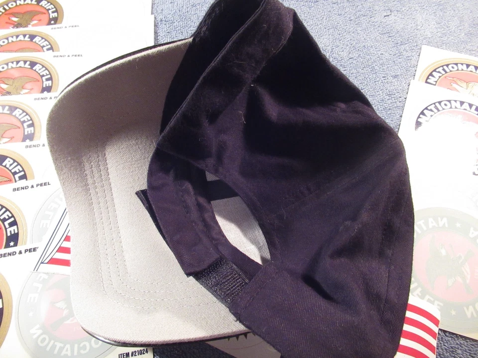NRA Hat & Stickers Lot Black W/Silver NRA Adj Back Cap Free USA Shipping - Image 3 of 4