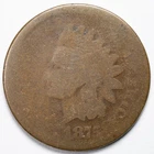 1875 Indian Head Penny Cent About Good (AG)
