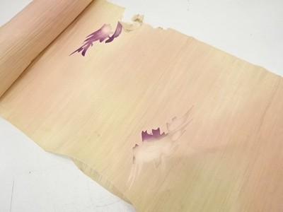 7776691: JAPANESE KIMONO / ANTIQUE BOLT FOR HAORI / SILK / ROUGH WAVE