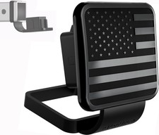 2 Inch Trailer Hitch Cover Plug Insert   Black American Flag Hitch Receive