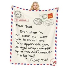 Gift for Dad from Daughter Son, Dear Dad Blanket for Father's Day, Throw