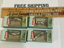 LOT OF 4 VINTAGE Heddon TINY TAD Model 390 NP 1/4 oz. Class . COHO MODELS NOS