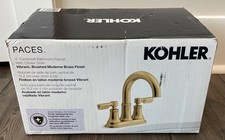 KOHLER Paces Centerset Two Handle Bathroom Faucet Vibrant Brushed Moderne Brass
