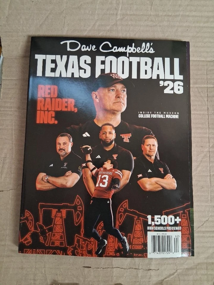 DAVE CAMPBELL'S TEXAS FOOTBALL 2026 PREVIEW MAGAZINE RED RAIDERS - Image 1 of 1
