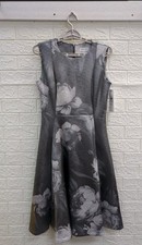 New Calvin Klein Sleeveless Metallic Scuba A-Line Dress Women's Size 6