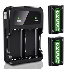 Rechargeable Battery Packs for Xbox Series X S/Xbox One, 2 x 6200 mWh Batt P1