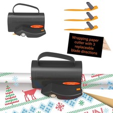 Wrapping Paper Cutter with 3 Replaceable Blade Sets for Thanksgiving Christma...