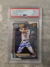 2024 1st Bowman Chrome Konnor Griffin black refractor AUTOGRAPHED Card 
