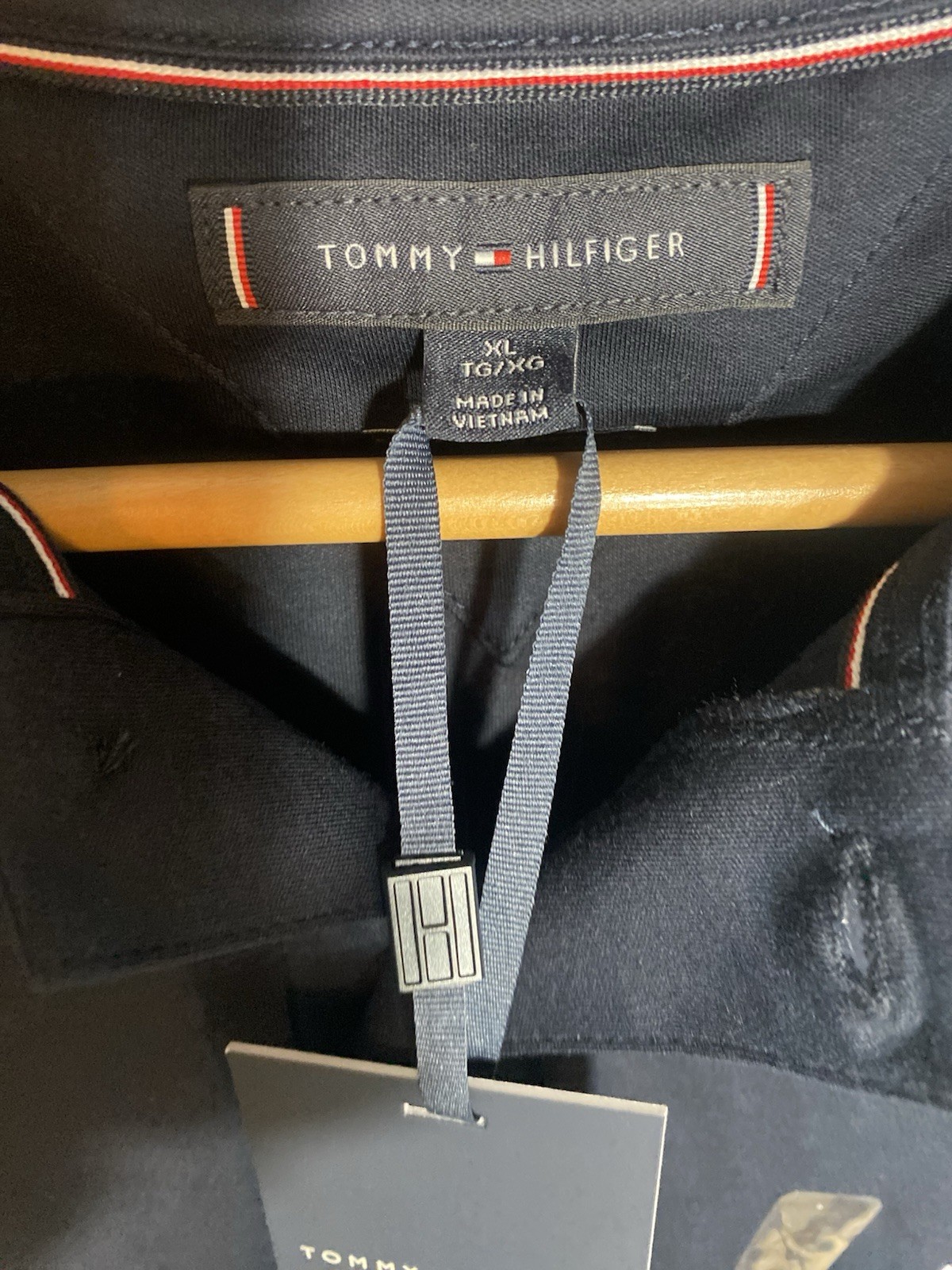 Tommy Hilfiger Men's Slim Fit Stretch Short Sleeve Polo Shirt Navy Size XL NWT thumbnail 3