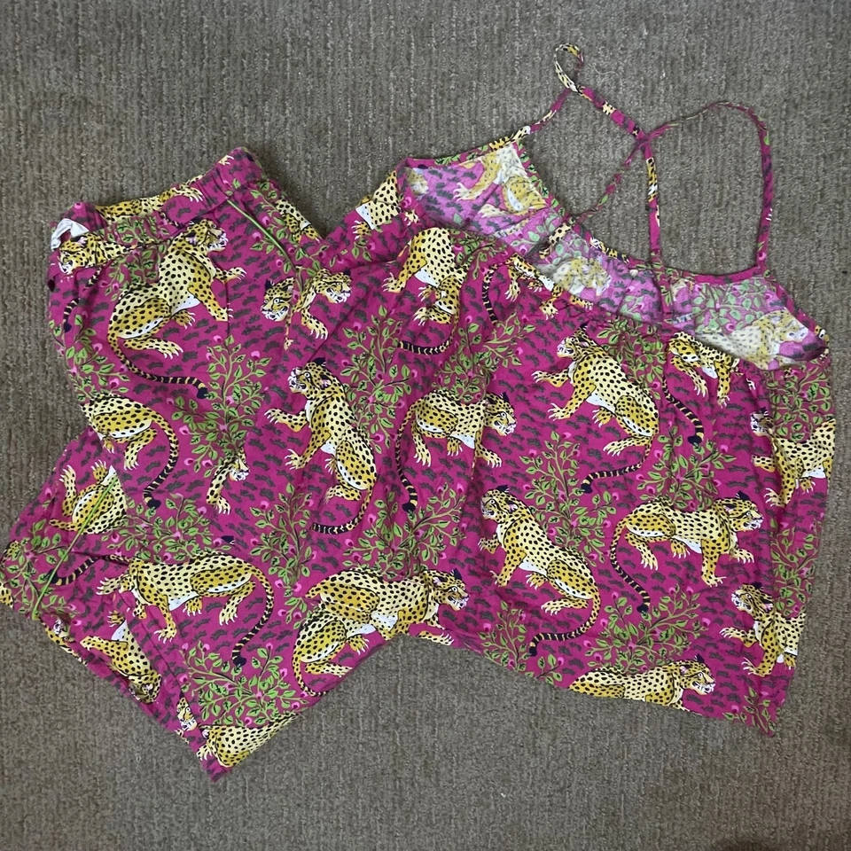 Conjunto de Pijama Bagheera Printfresh XL Leopardo Algodão Orgânico Vermelho Cropped Top Calças - Imagem 2 de 4