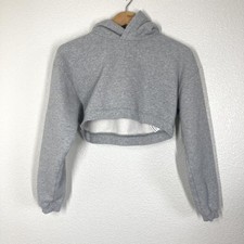 Aritzia Sweatfleece Hoodie Womens 2xs Gray Perfect Fit Cropped Cozy Fleece