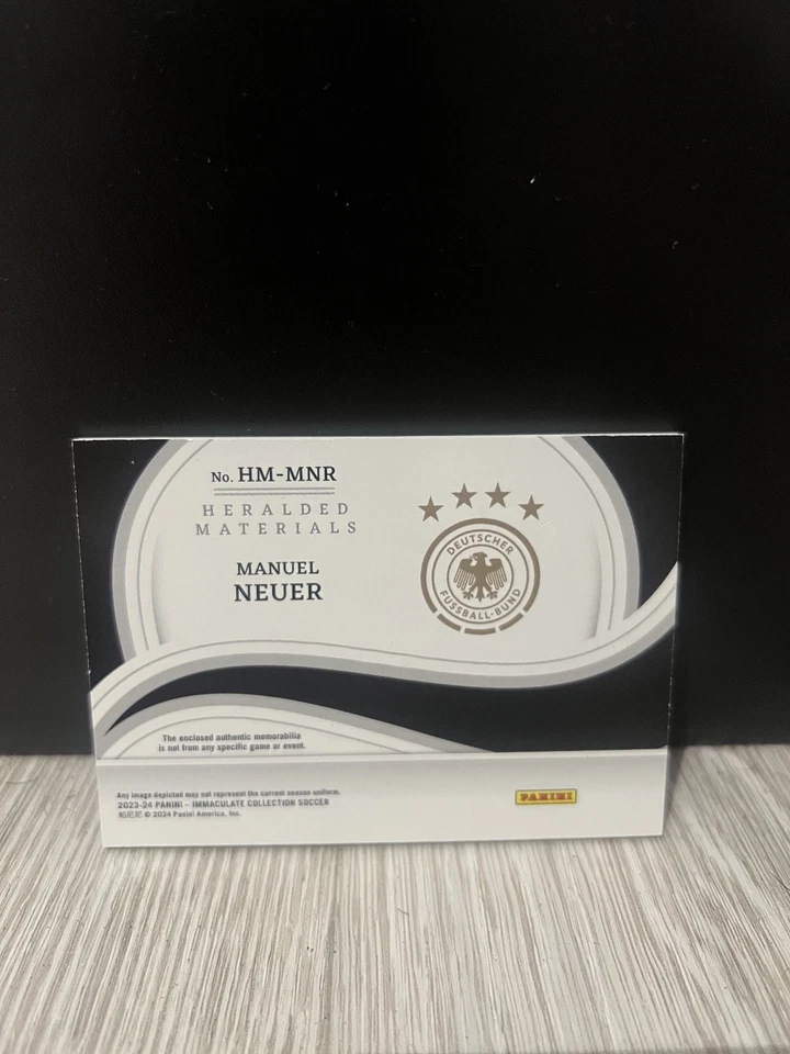 Panini Immaculate 2023-24 Manuel Neuer Germany 1/1 1 of 1 Adidas Patch Card - Bild 2 von 2