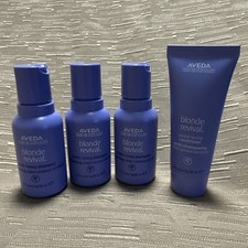 LOT OF 4 Aveda Blonde Revival Purple Hair Toning Shampoo/Conditioner TRAVEL New