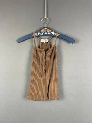 Sportmax Defile Womens Hopper Henley Romper Size S Brown Cotton Sleeveless