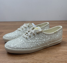 Keds Champion Glitter Lace Up Women's Sneakers Size 6.5 Cream NEW