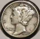 Silver Dime - Mercury - 1942-S [142]