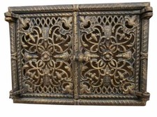 33,5 x 25 Cast Iron Fire Door Clay Bread Oven Pizza Stove Smoke House OLd Gold