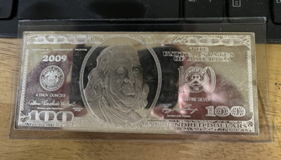2009 $100 Bill Silver Ingot Bar -4 Troy Ounces .999 Silver | eBay