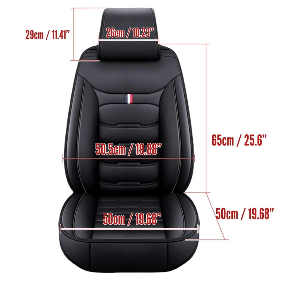 For Honda Fit 2007-2020 PU Leather Front Row Car Seat Covers Protector 2-Seats Foto 2 de 4