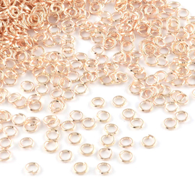 1200pcs/100g Iron Open Jump Rings Rose Gold Unsoldered Loop Connector 6x0.7mm