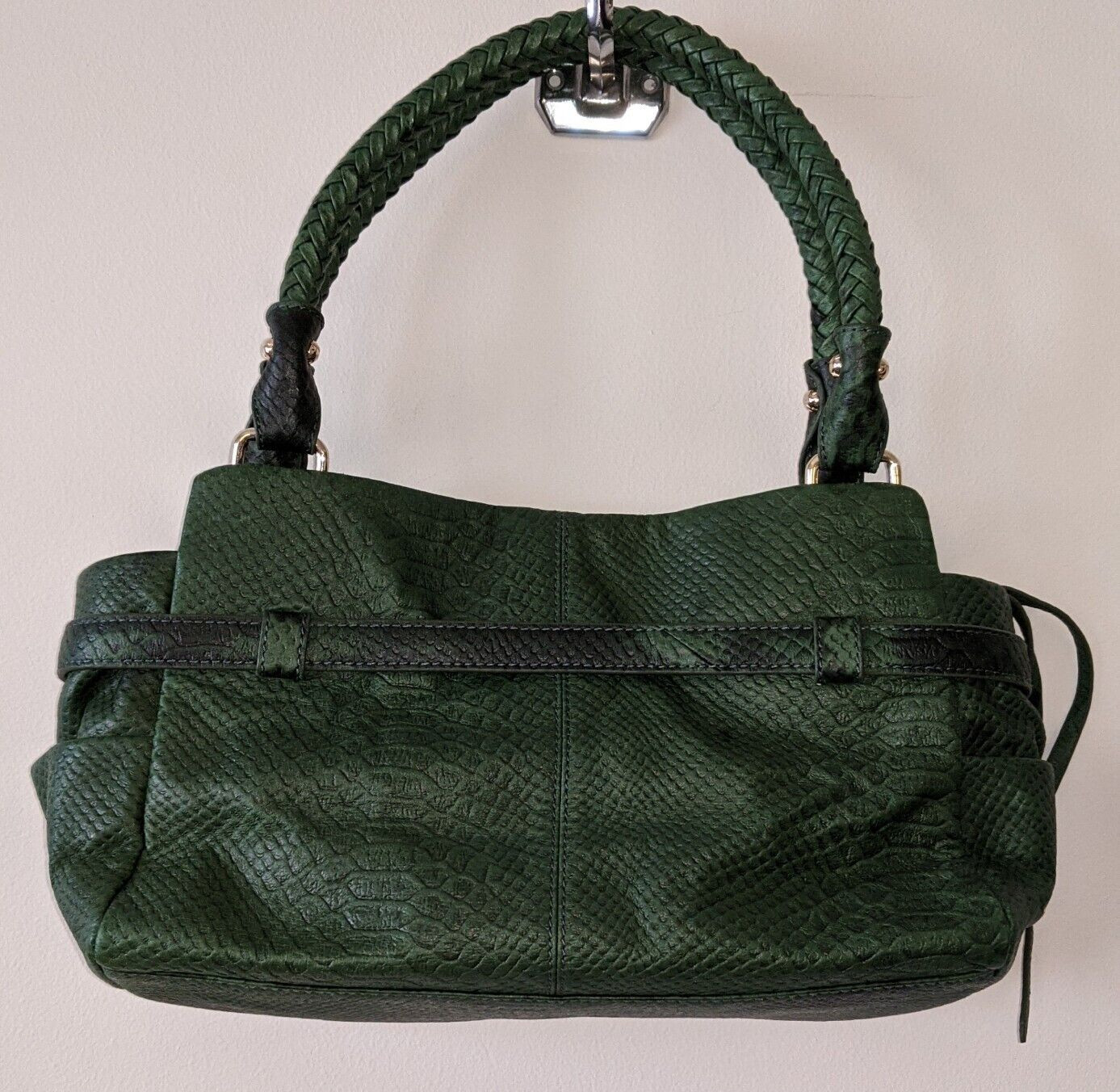 Elliott Lucca Python Embossed Leather Handbag/Sho… - image 4