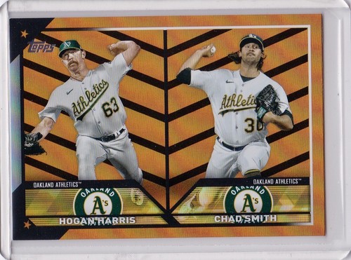 2023 Topps Update US49 Rookie Hogan Harris/Chad Smith Orange Black Parallel