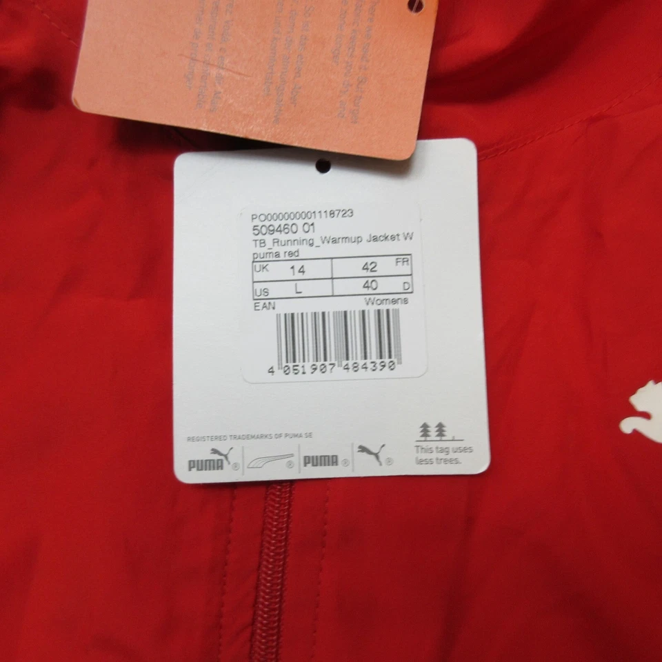 PUMA Track Jacket Womens UK 14 Red Full Zip England Athletics Top EU 42 NWT - Image 3 of 4